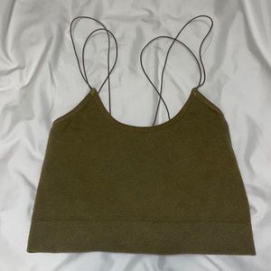 army green lightweight crop top